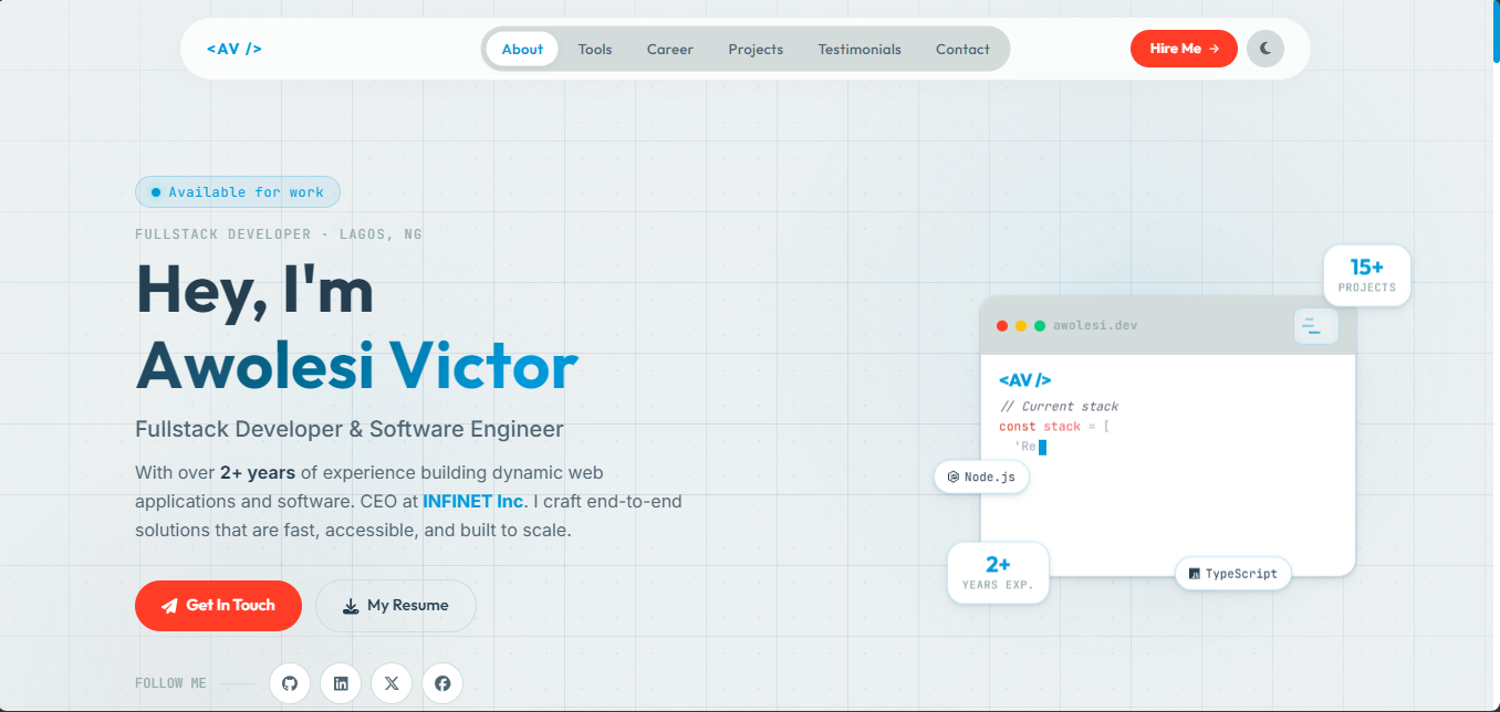 Awolesi Victor — Fullstack Developer & Software Engineer | Lagos, Nigeria